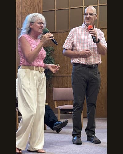 Wylie and Dawna leading worship at Needles SDA Church