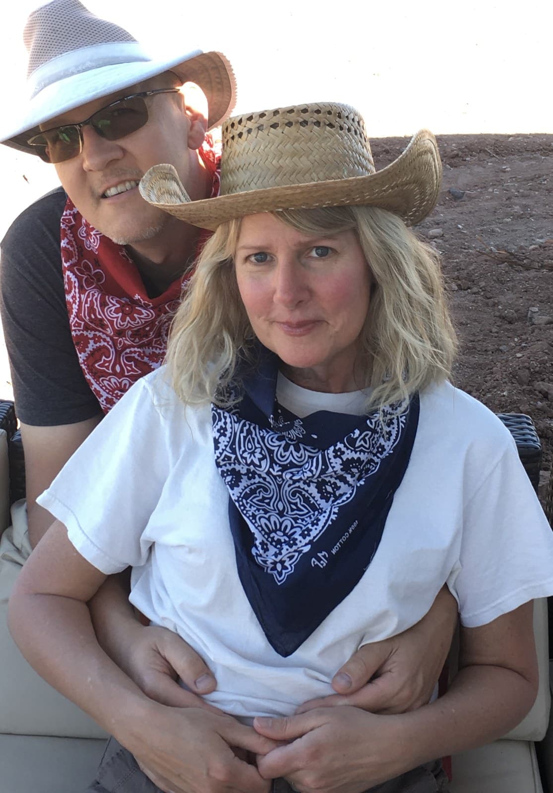 Wylie and Dawna in western hats